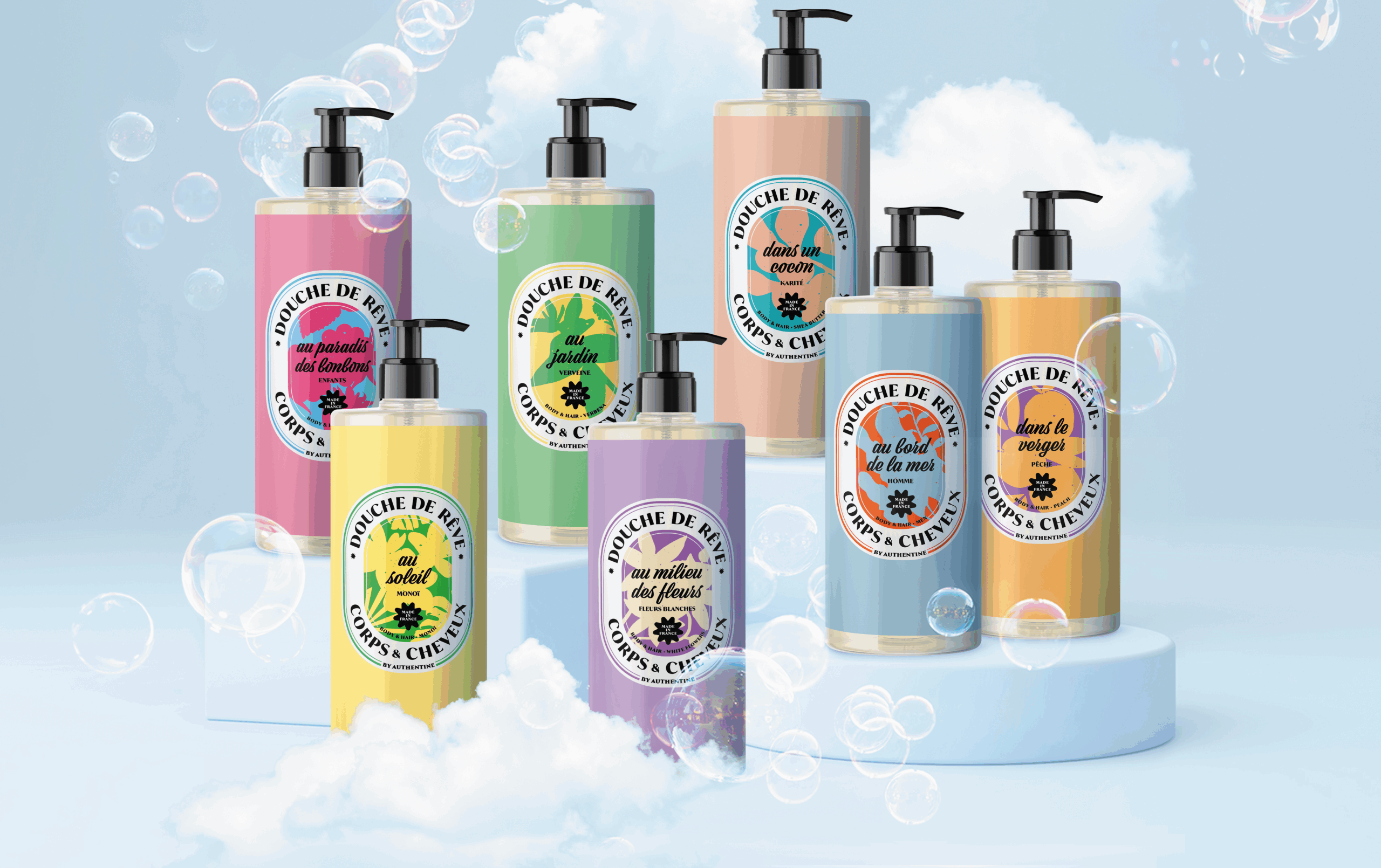 Image présentant la gamme de produits AUTHENTINE DOUCHE DE REVE